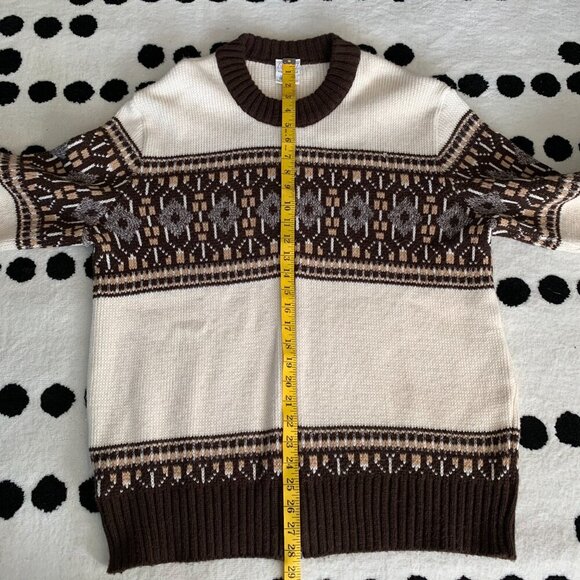 Vintage 90s St Michael Crew Neck Full Zip Fair Isle Cardigan Fishermans Sweater - Picture 14 of 15